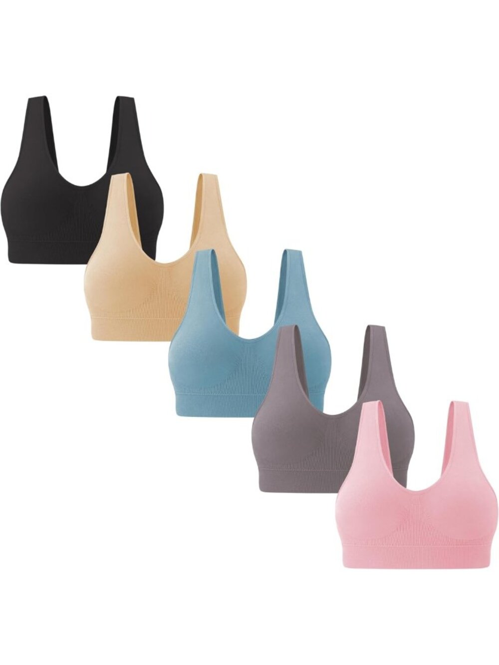 Seamless Wireless Padded Sports Bra for Women - Stretchy Yoga Crop Top